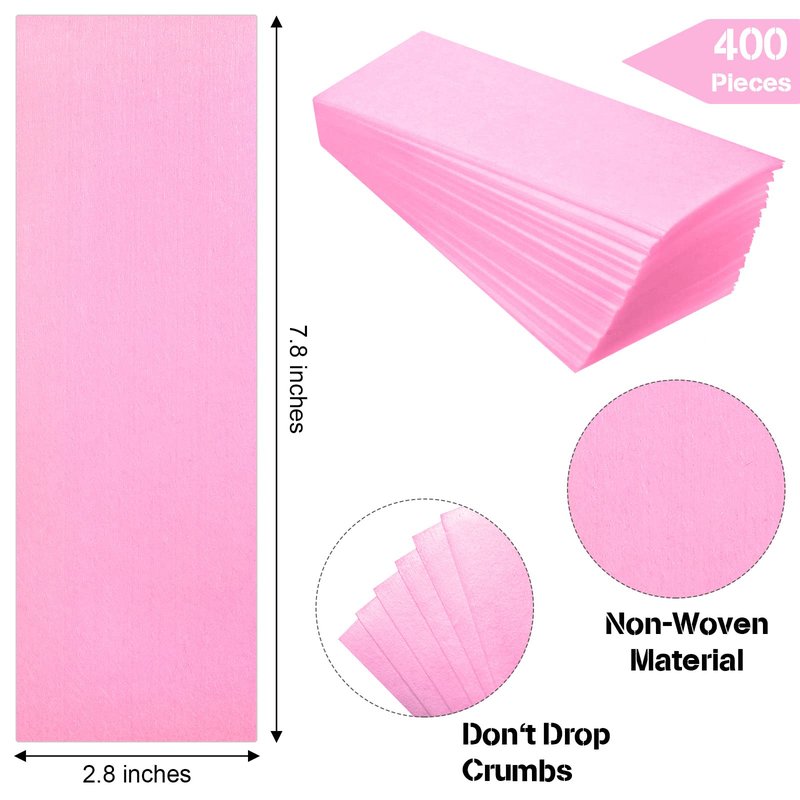Maitys 400 Non-woven Waxing Strips for Facial, Body, Leg, Face and Bikini Hair Removal (Pink)