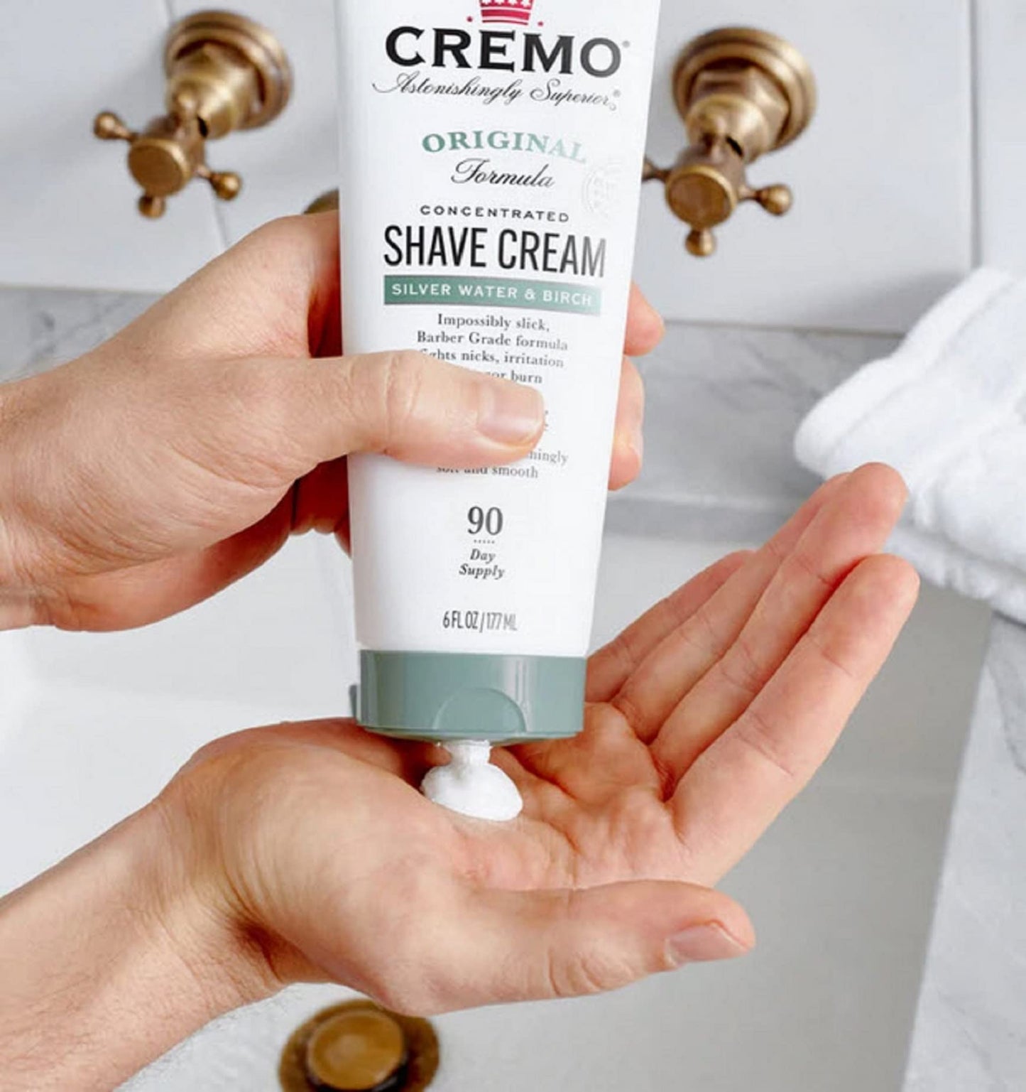 Cremo Barber Grade Silver Water & Birch Shave Cream, Astonishingly Superior Ultra-Slick Shaving Cream Fights Nicks, Cuts And Razor Burn, 6 Fl Oz (Pack of 2)