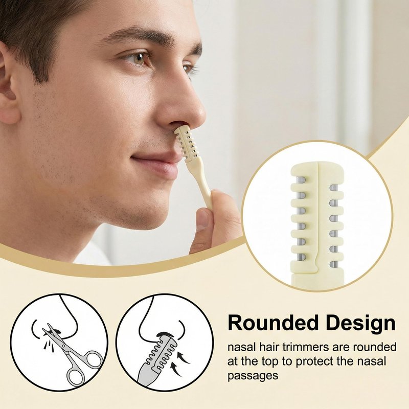 30PCS Manual Nose Hair Trimmer with Ear Picker for Women Men, Upgrade Double-Sided Nasal Hair Cutter 360° Rotating Nose Hair Razor Scissors Nostril Hair Remover Tools with Storage Box Grooming Kit
