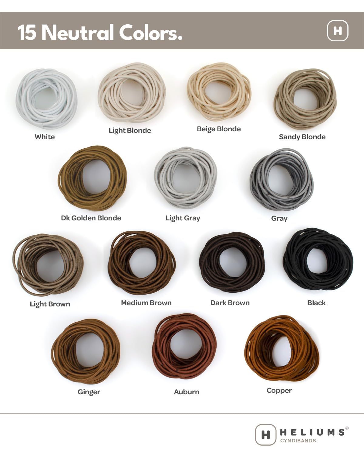 Thin Hair Elastics - Auburn 2mm Ties for Gentle Hold | 40 Count, Medium Hold Ponytail Holders
