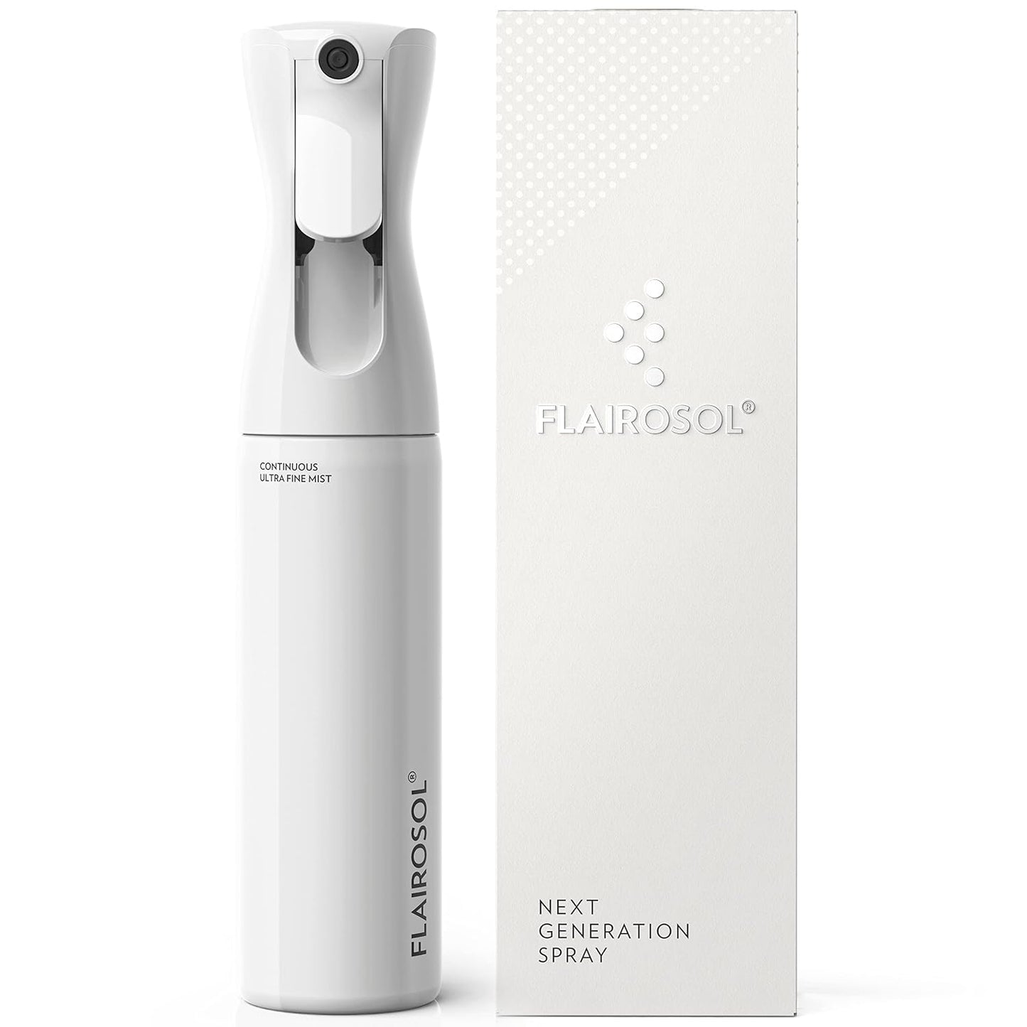 FLAIROSOL Continuous Spray Bottle - Ultra Fine Mist Hair & Plant Mister | 10.1oz/300ml, Black