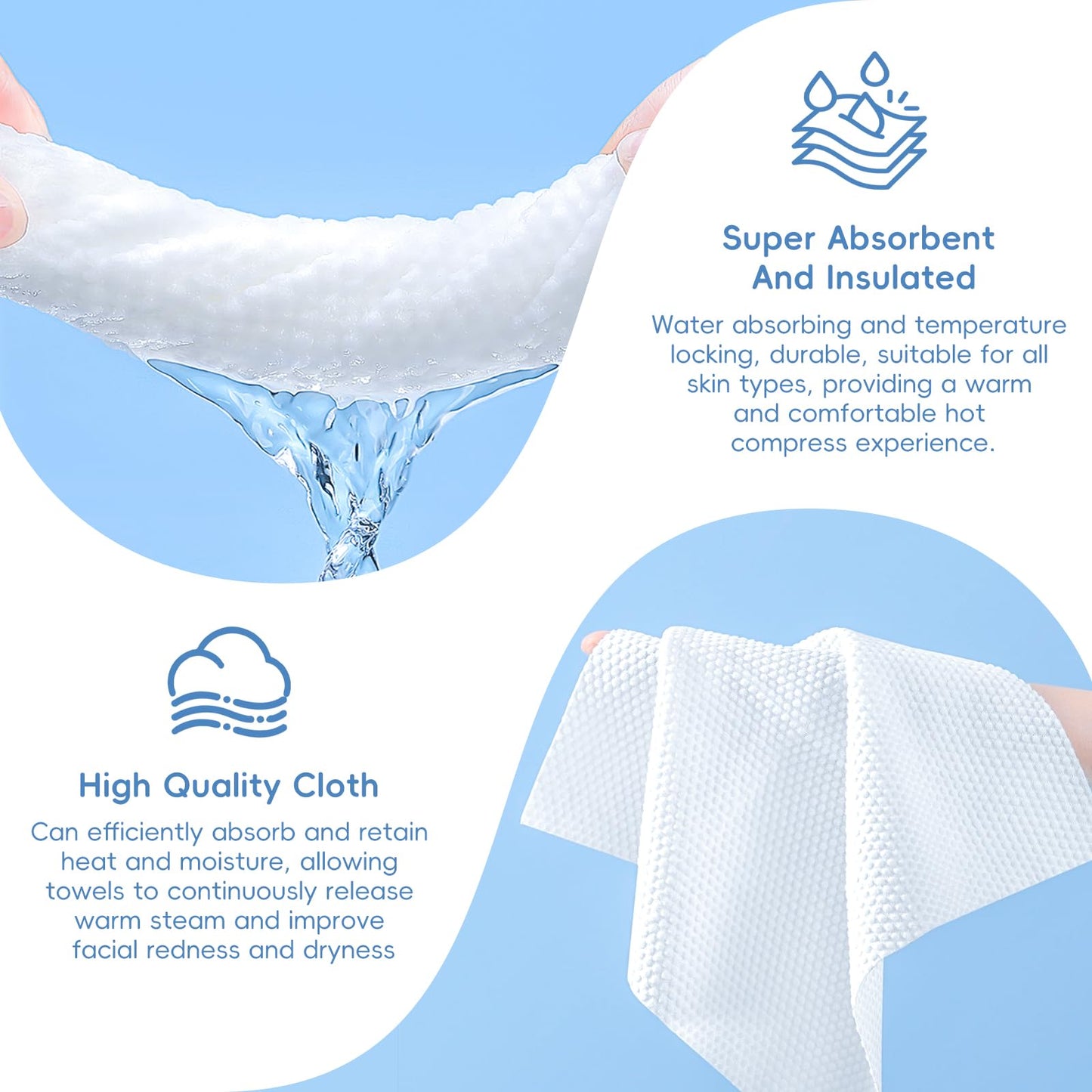 Compressed Disposable Towel Refills – For Hot Towel Dispenser, Bathroom Face Warmer & Smart Hot Towel Heater Machine – 60 Pieces (3 Tubes)