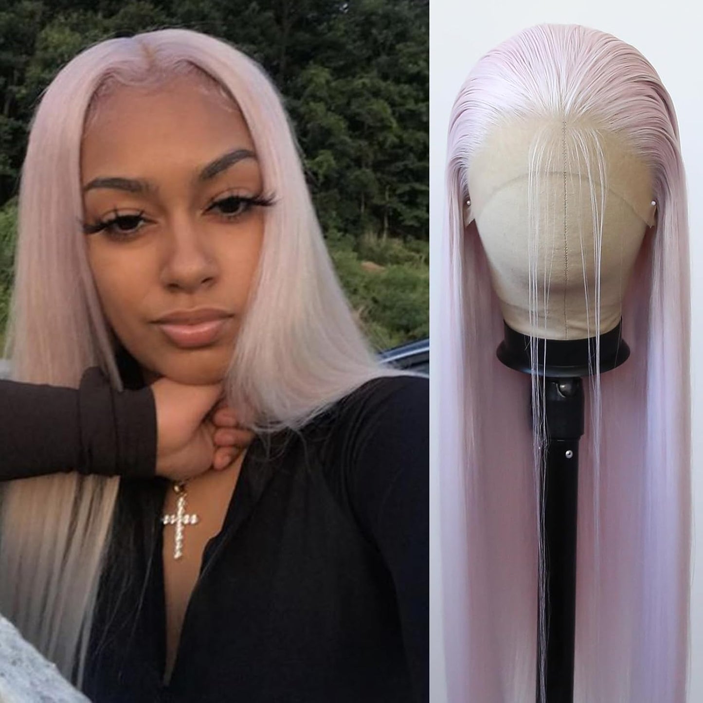 99J Burgundy Lace Front Wig - Long Straight Synthetic Hair, Pre-Plucked Natural Hairline for Black Women | Heat Resistant Fiber, Daily Wear