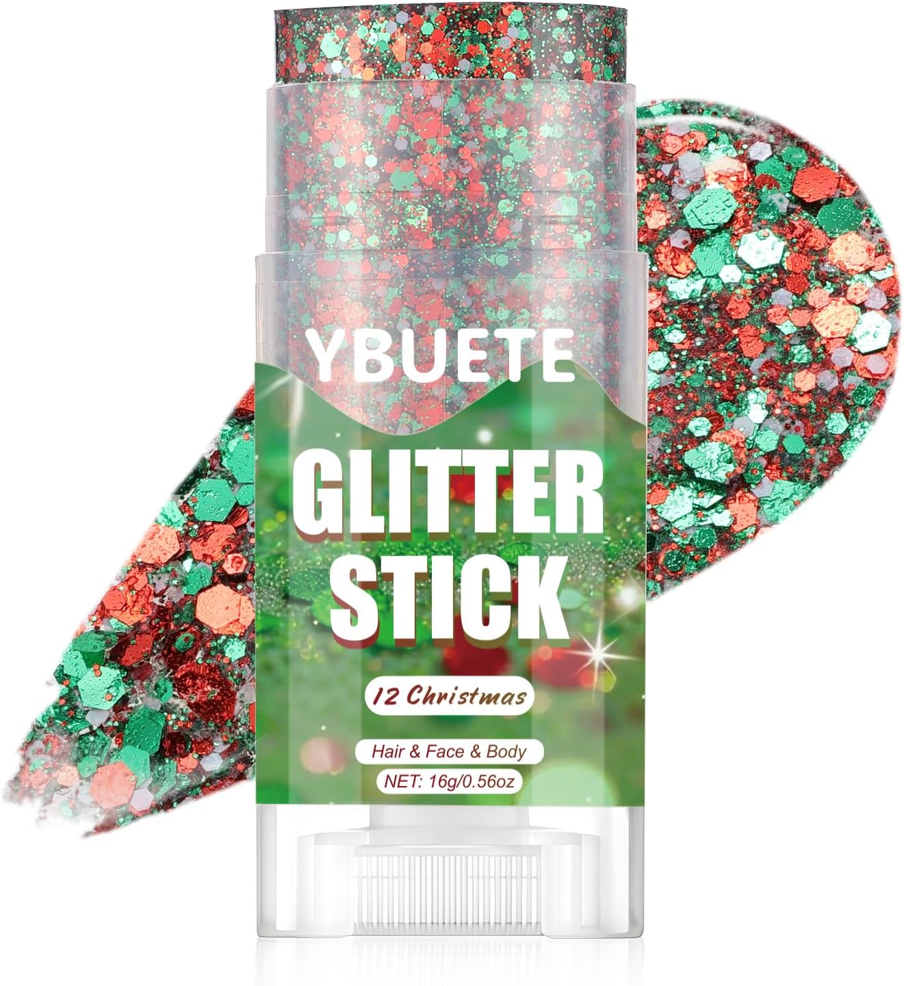 Red White Blue Star Face & Body Glitter Stick - Patriotic Makeup for 4th of July | USA Flag Accessory