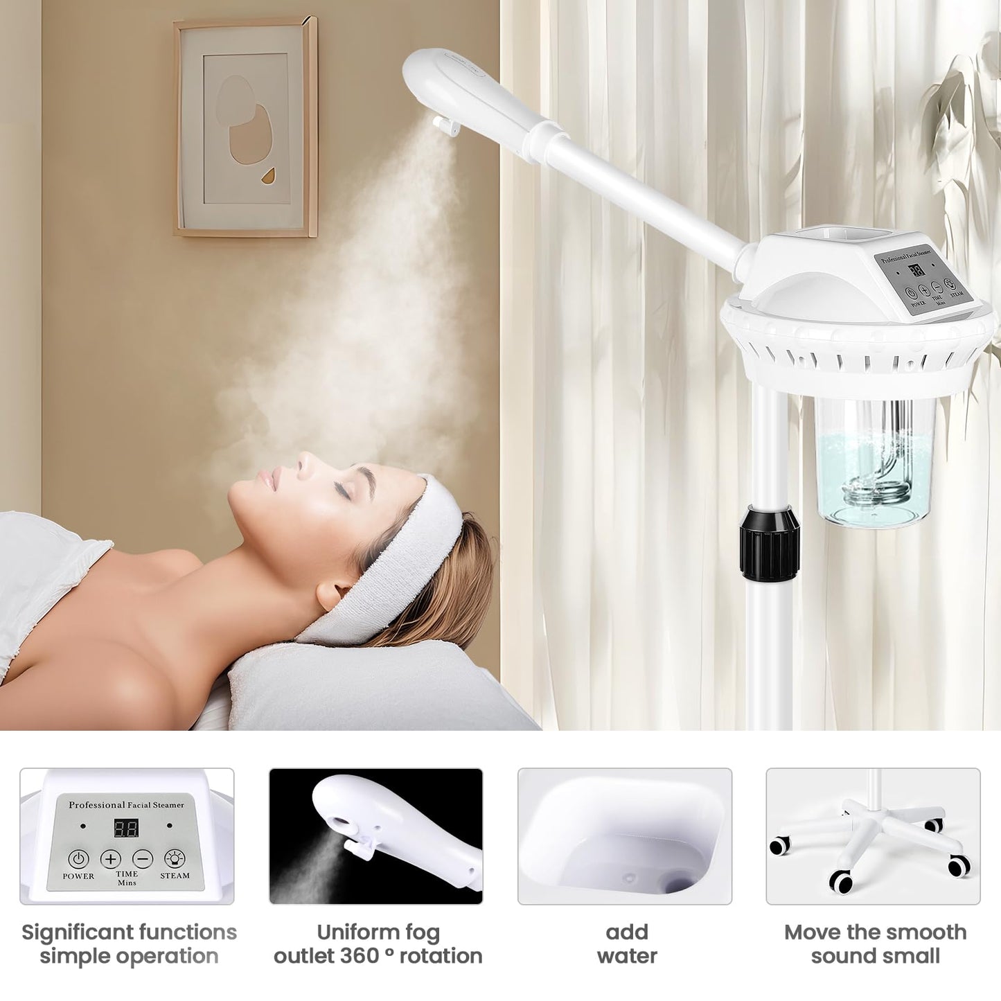 Retain time face Steamer Clean Skin Firming Pores and Moisturizing Suitable for a Beauty, Spa, at Home