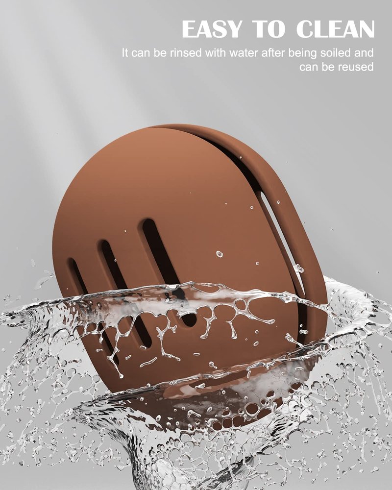 FVION Trendy Silicone Makeup Blender Holder, Silky Smooth Beauty Sponge Case, Travel Container for Makeup Tools (Brown)