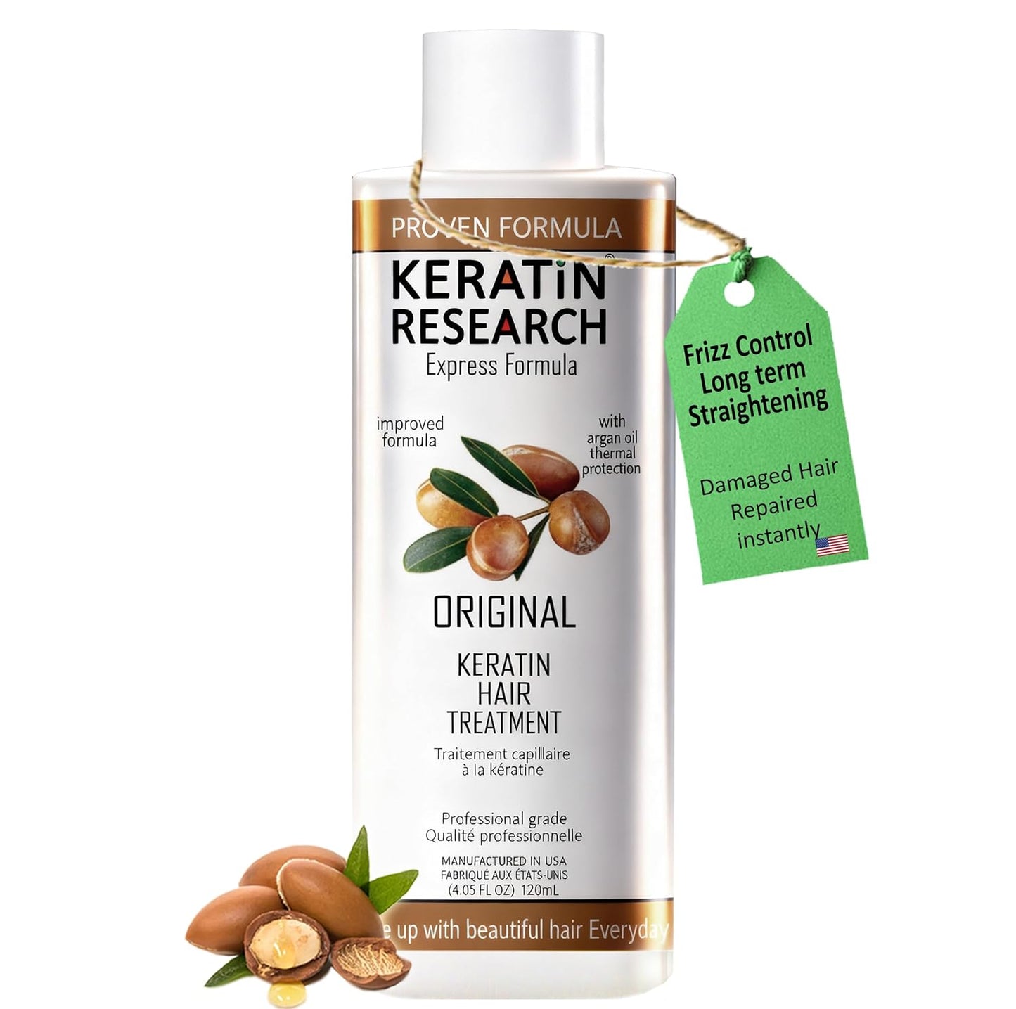 Brazilian Keratin Hair Straightening Treatment - Professional Organic Formula for Shiny, Natural-Looking Hair | 4 oz