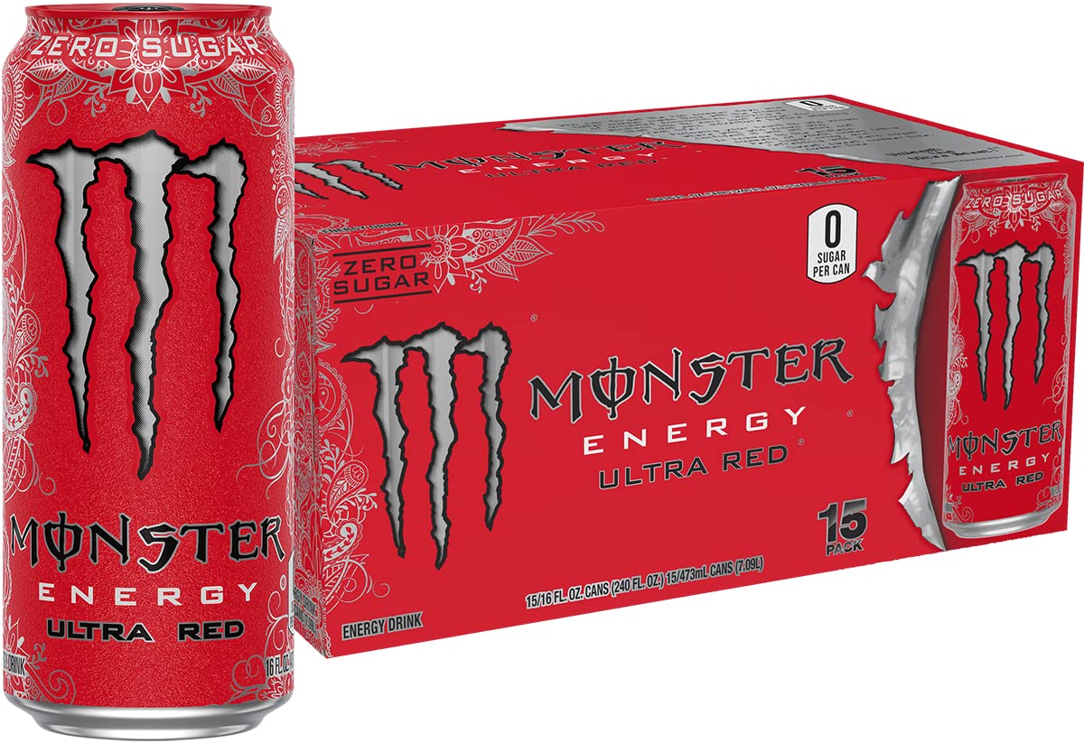 Monster Energy Zero Ultra Sugar Free Energy Drink - 16 Oz | Pack of 15 Cans