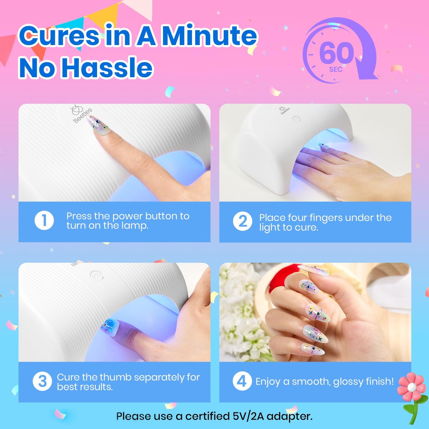 Beetles Gel Nail Polish Kit with U V Light - 80Pcs Color Enchantment 55 Colors Gel Nail Kit with Everything Base Top Coat Beginner Starter at Home Nails Kit Manicure DIY Salon Tools Gifts for Women