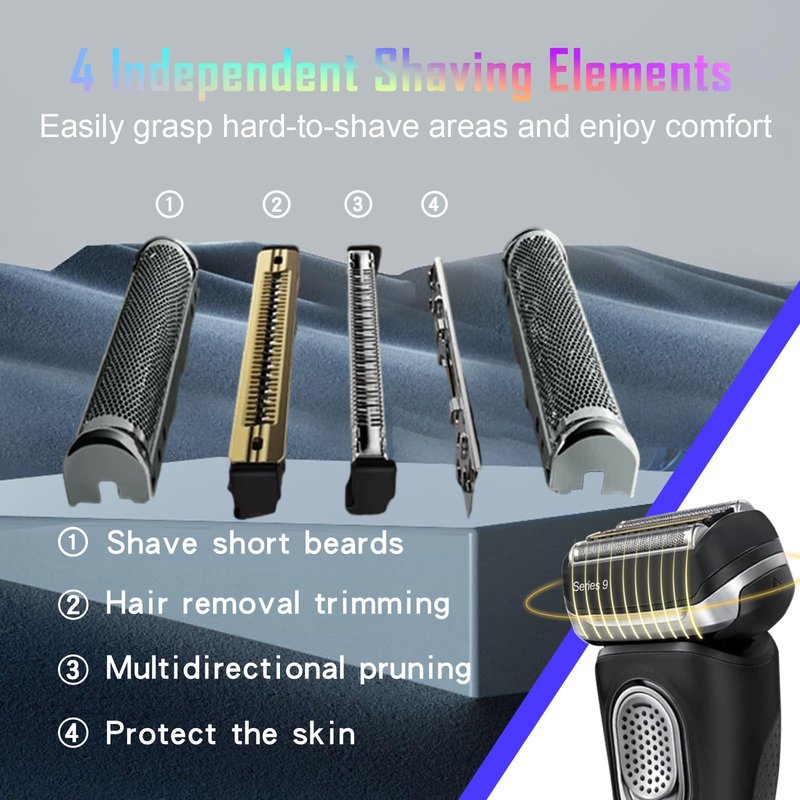 2cs 92B Series 9 Replacement Head for Series 9 Foil Shaver Replacement Heads for Series 9 pro Replacement Blades 9290cc, 9291cc, 9370cc, 9293s, 9385cc, 9390cc, 9330s, 9296cc Foil Shaver