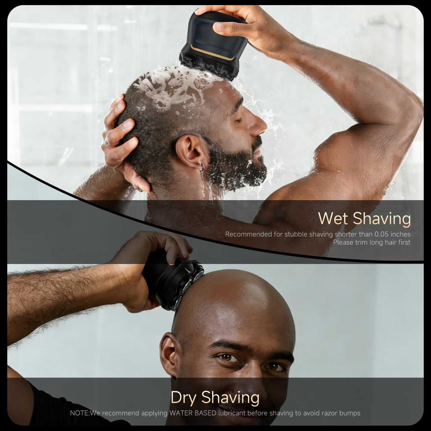Head Shavers for Bald Men, 6D Magnetic Blade Razor with Led Display and USB-C Charging, Waterproof Wet/Dry Shaver for Men, with Storage Case and 1 Extra Replacement Head (Navy Blue)