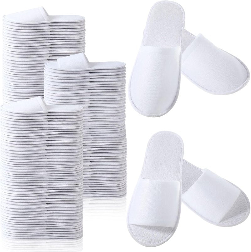 Disposable Slippers for Guests - 48 Pairs Soft Open & Closed Toe Non-Slip Hotel Spa Slippers | Ideal for Home, Travel, Weddings