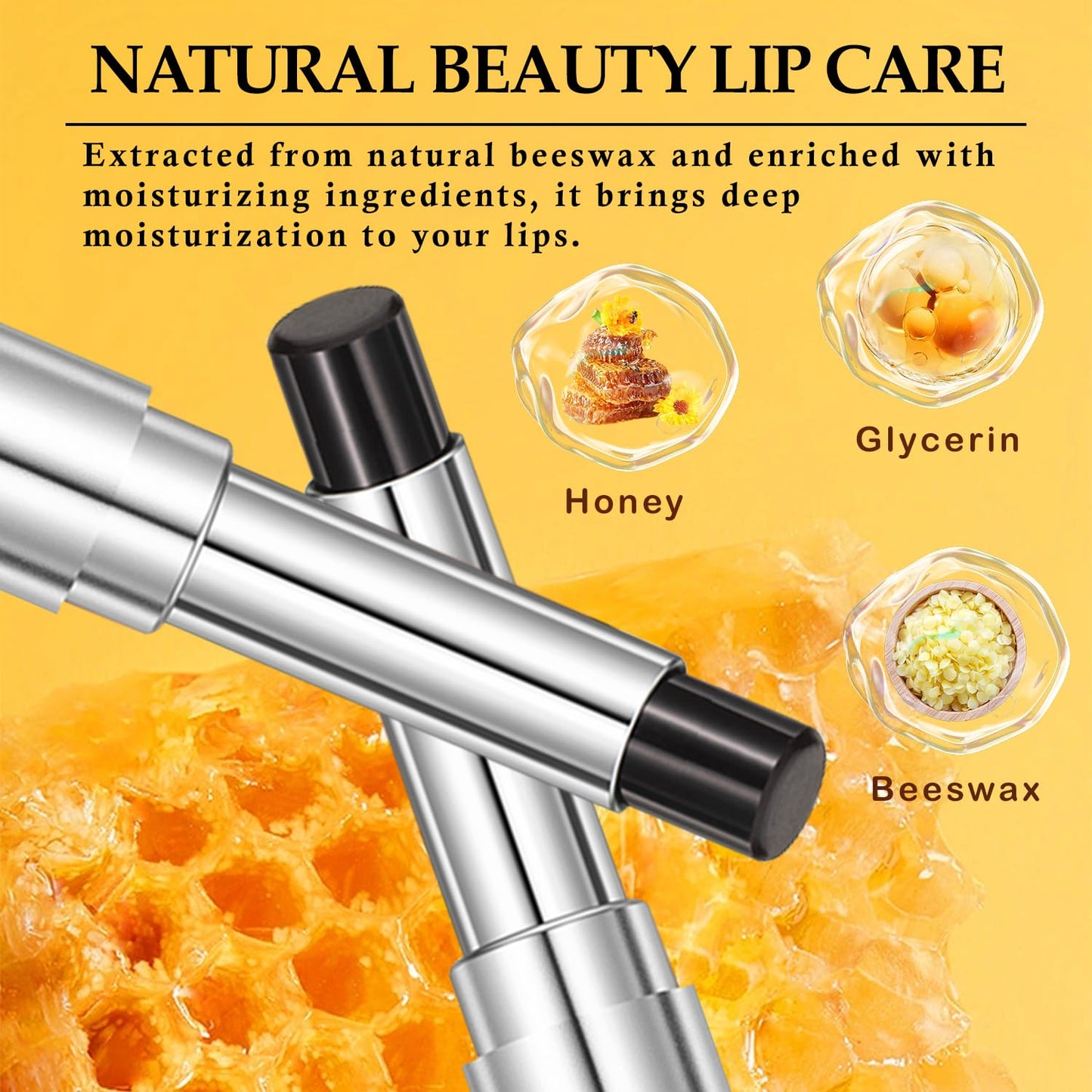 Noir Honey Lipstick - Moisturizing Lip Color & Nourishing Balm | Long-Lasting, Non-Sticky, 2 Pcs