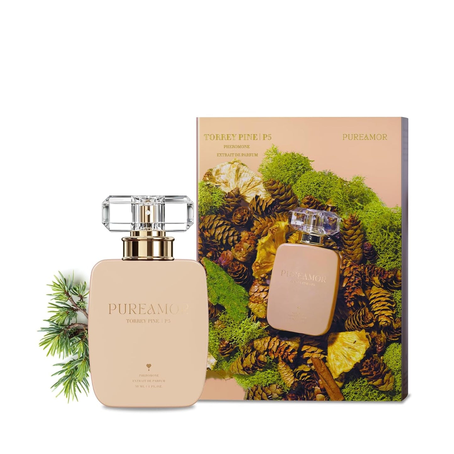 PUREAMOR Pheromone Perfume for Women - Amber Noir Extrait de Parfum | Long-Lasting Vanilla Amber Scent, 1.0 oz (30 ml)