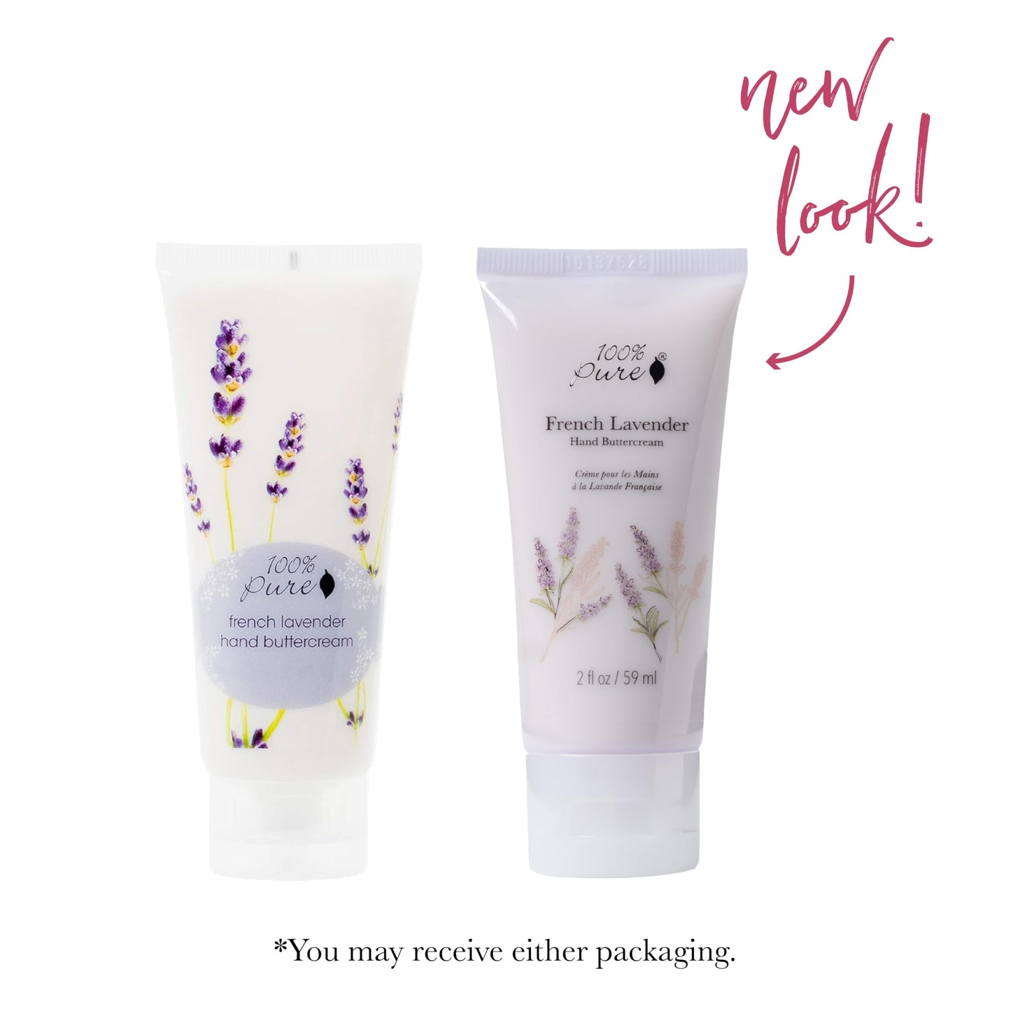 100% PURE French Lavender Hand Cream Non-Greasy Dry Skin Hand Lotion - Rich Cocoa Avocado & Shea Butter, Vitamins & Super Fruit Antioxidants - Natural Hand Buttercream for Soft Supple Skin - 2 Fl Oz