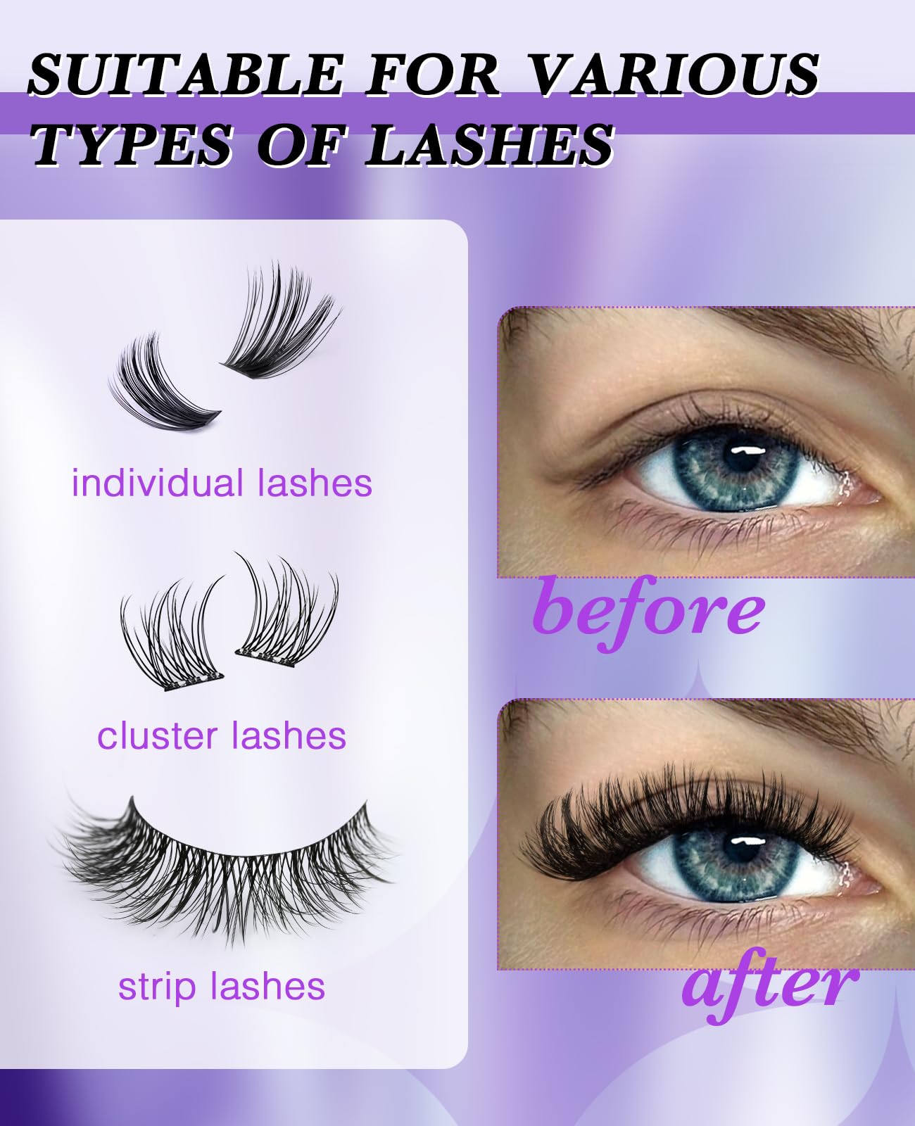LZM Bond and Seal Lash Glue Eyelash Glue 2 in 1 Strong Hold Long Lasting Cluster Lashes Bond and Seal for Individual Eyelashes (5ml+5ml-09)