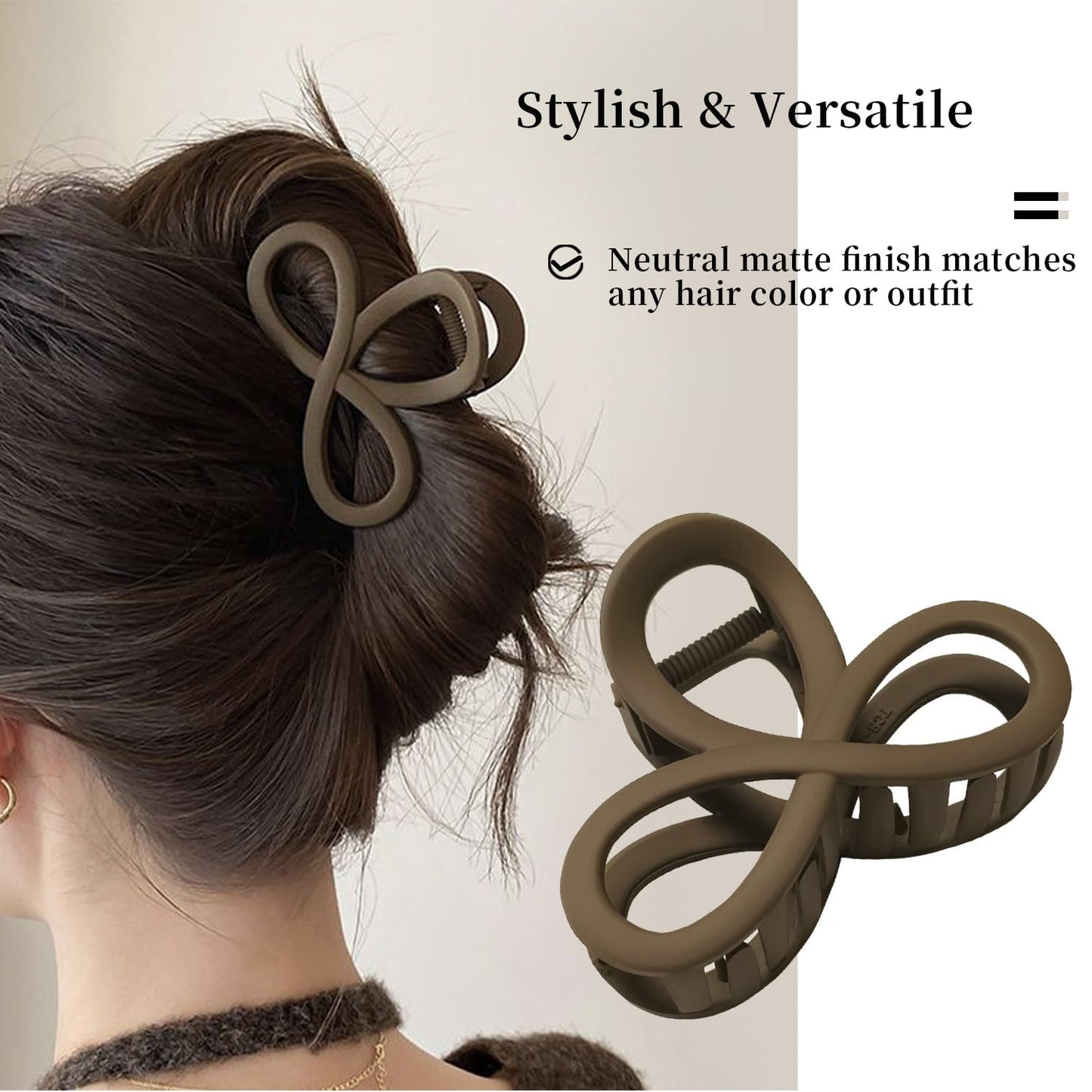 Hair Claw Clips - Unbreakable No Slip Matte Design for Thin & Medium Thick Hair | 3.3 Inch, 3 Pack