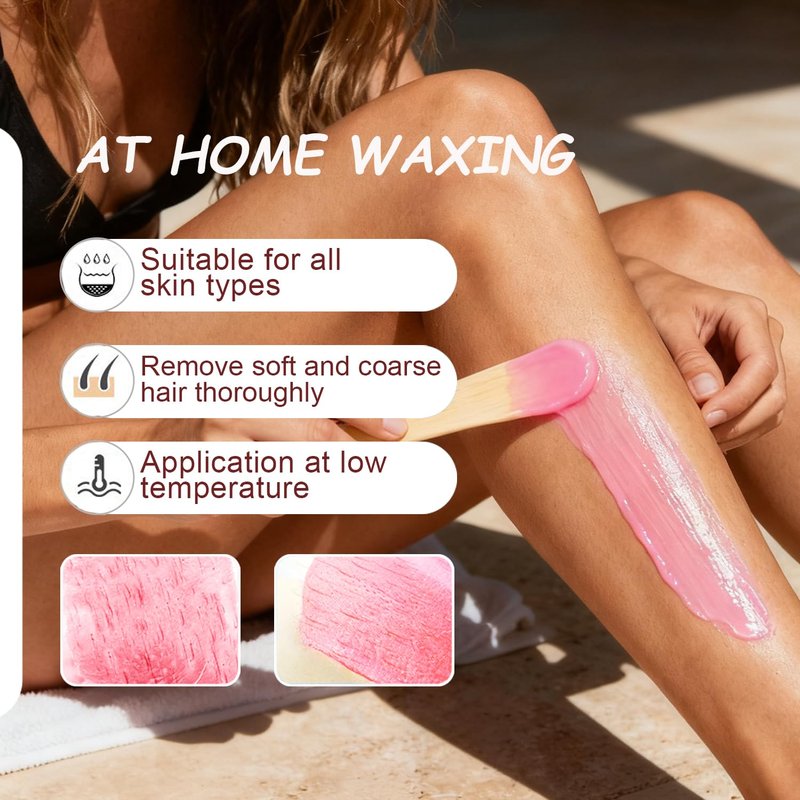 Wax Beads for Hair Removal, 1.1LB Painless Salon Hard Wax Beans for Bikini, Eyebrow Facial, At Home Pearl Waxing Beads for Sensitive Skin with 20 Spatulas for Women Men