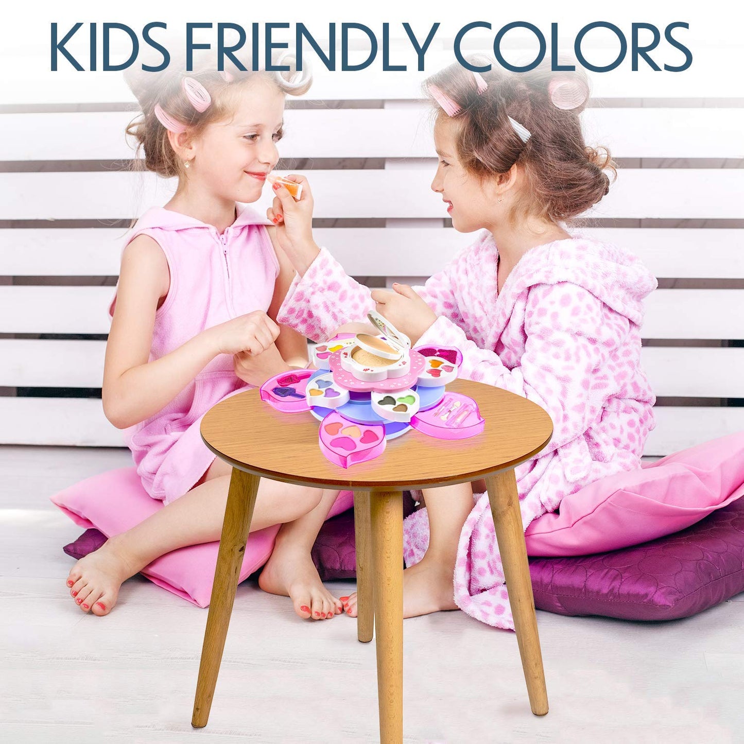 Toysical Kids Makeup Kit for Girl - Flower Shaped Makeup for Kids, Washable Non Toxic Makeup Kit for Girls with Mirror - Birthday and Christmas Make up Kit for Girls Age 6-12