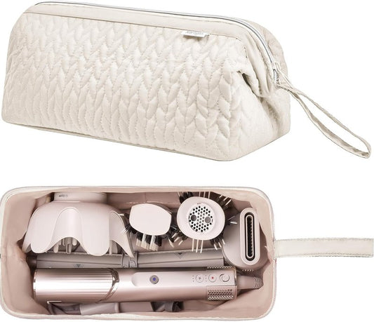 Dyson Airwrap Hair Dryer Case - Shark Flex Style Travel Organizer | Beige