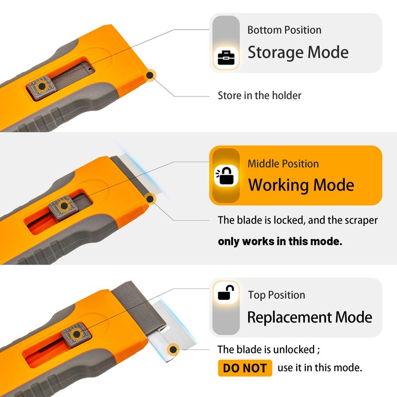 Razor Blade Scraper Tool with 15pcs Extra Blades, Cleaning Razor Scraper for Glass, Glass Top Stove Scraper for Oven Door, Cooktop Scraper, Glass Scraper Cleaning Paint from Glass