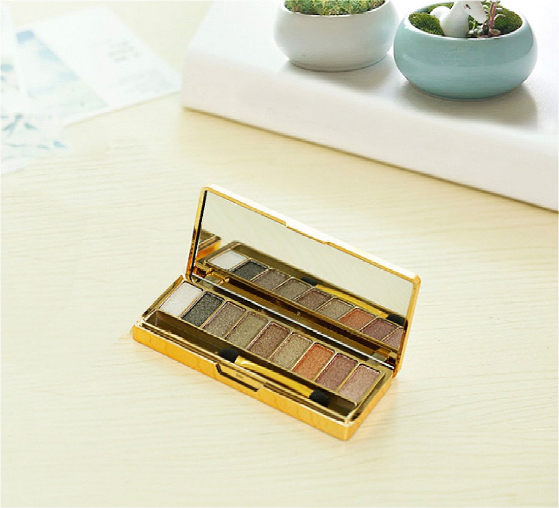 Sparkle Eyeshadow Palette - 9 Color Shimmer Makeup Set with Gold Glitter | Highly Pigmented Diamond Shades