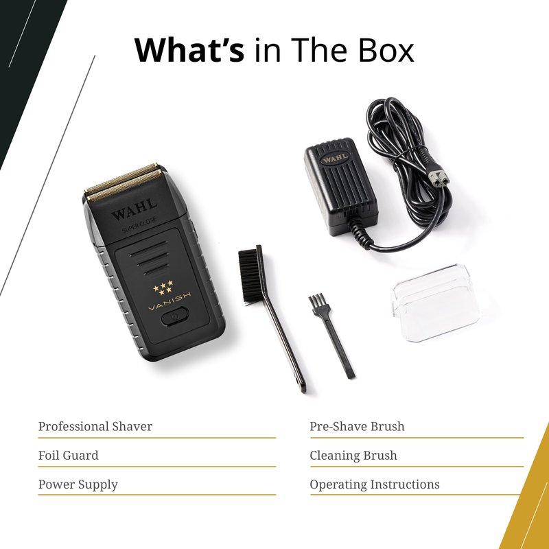 Wahl Professional 5 Star Vanish Shaver, Cordless, Lithium-Ion Battery, Pop-Out Foil Bars, Ergonomic Design, 100+ Minute Runtime