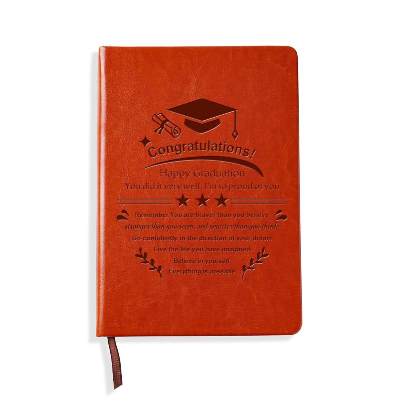 LBWCER Inspirational Graduation Journal Congratulations Graduating Journey Leather Notebook Congrats Grad Graduate Notebook (Congratulations Graduation.)