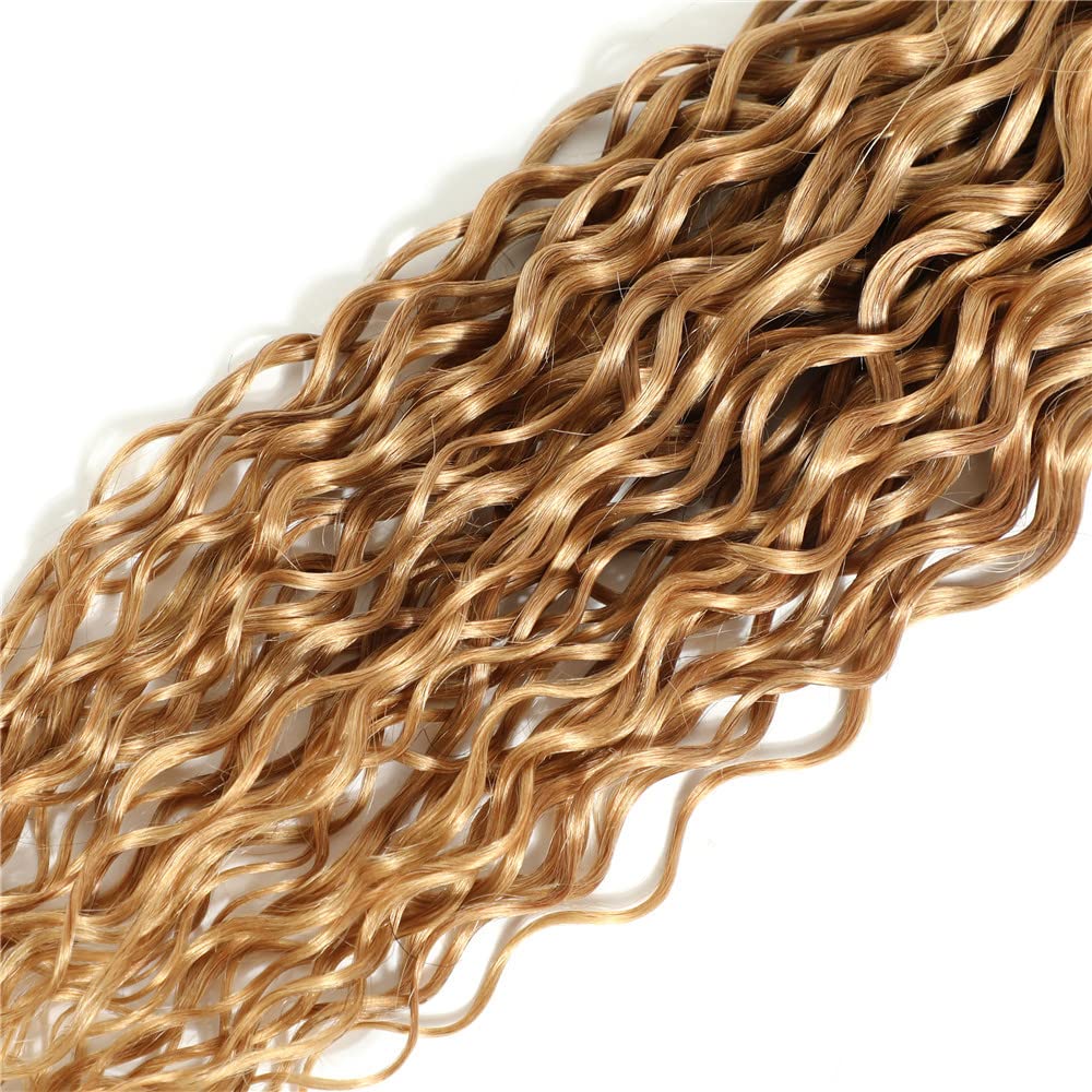 AuokMar Honey Blonde Human Hair Bundles Color 27 Kinky Curly 3 Bundles 26 28 30 Inch 8A Peruvian Virgin Hair Double Weft Blonde Hair Extensions 300g