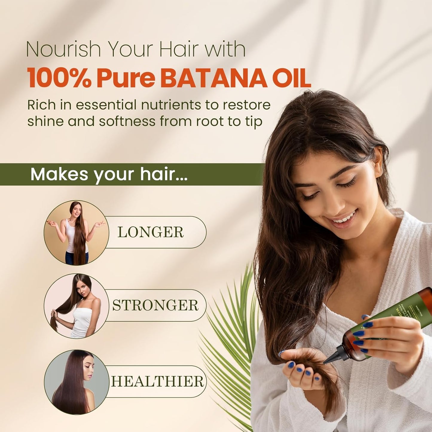 Unrefined Organic Batana Oil - 100% Pure Cold Pressed Miracle Oil for Hair Growth | 8 fl oz
