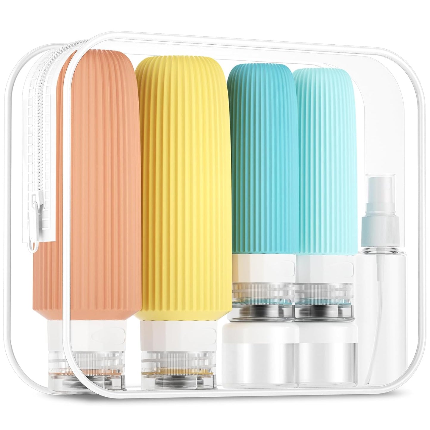 Travel Bottles for Toiletries - 16 Pack Silicone Containers | 6oz Leak-Proof Shampoo & Conditioner Set