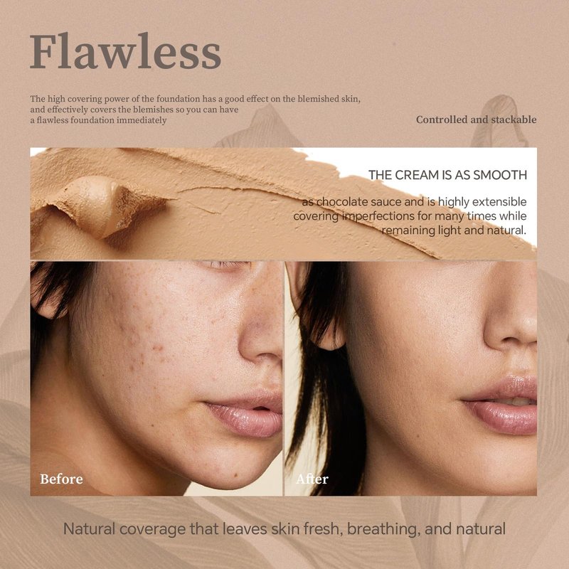 SWETIYOU Flawless Eraser Foundation Stick, Lightweight Buildable Medium-to-Full Coverage Dual Ended Makeup Stick, Multi-Use Face Makeup Bar with brush, Natural Finish