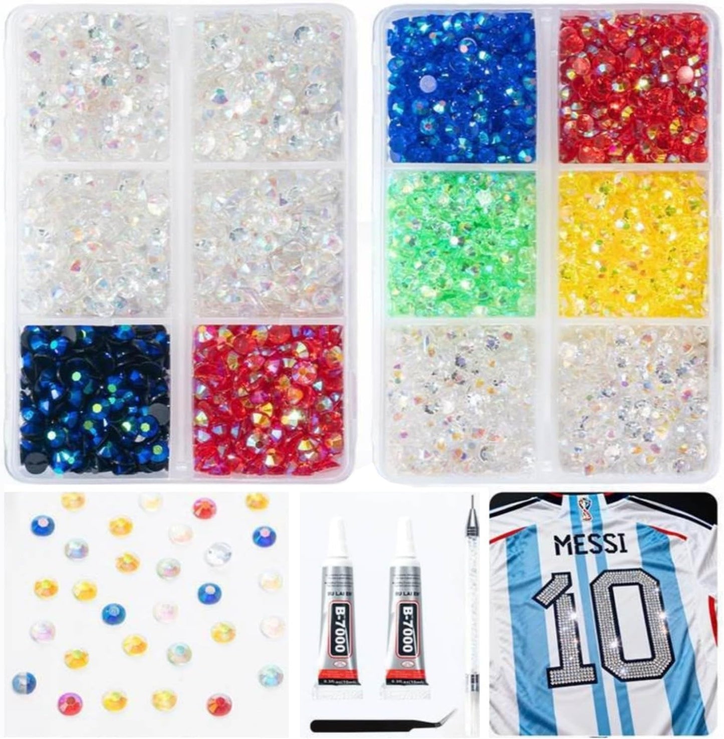 Bedazzler Kit - 3mm Rhinestones & Tools for DIY Projects | 24 Colors, Glue & Pen Included