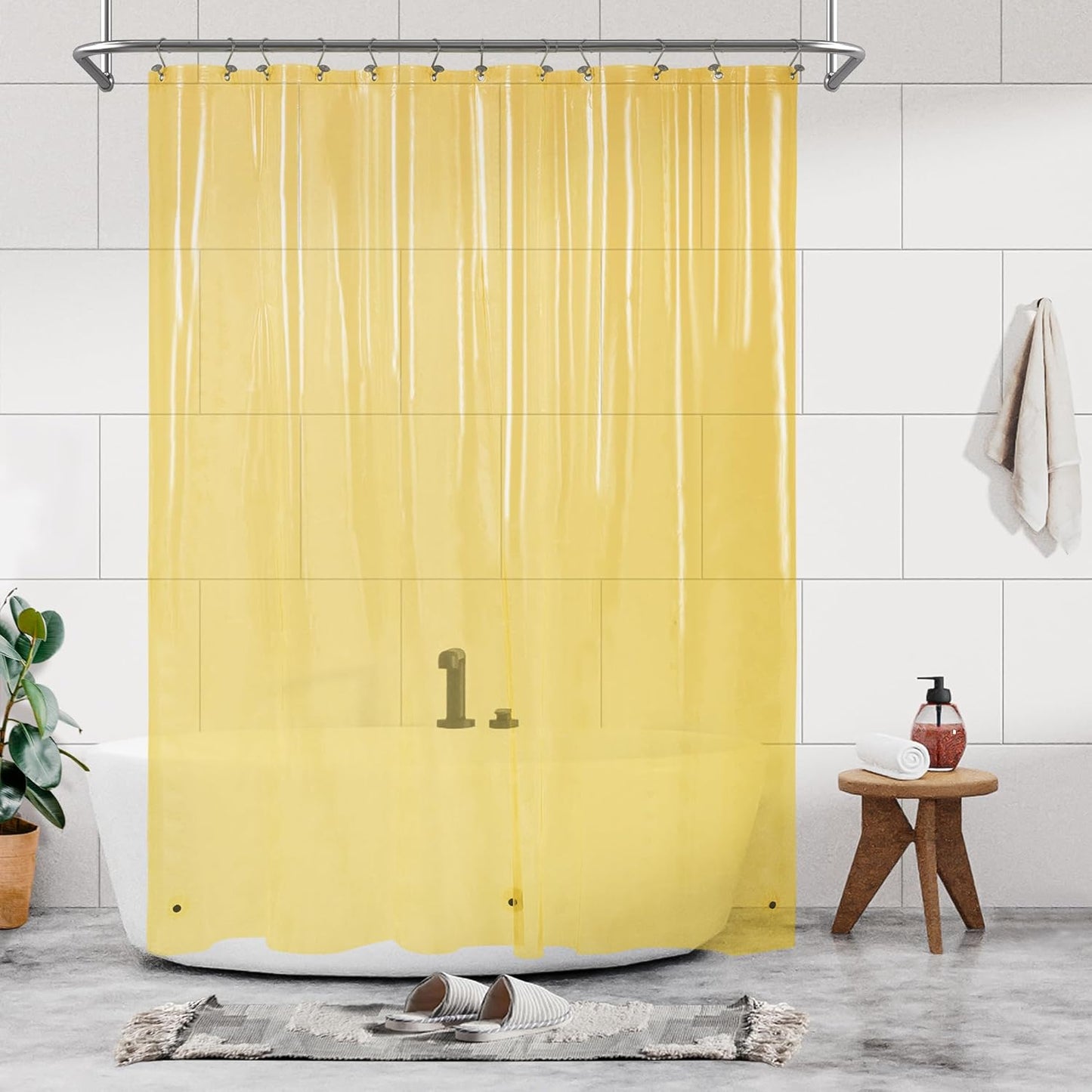 Clear Plastic Shower Liner - Premium Waterproof PEVA Curtain with Rustproof Grommets & 3 Magnets | Standard Size