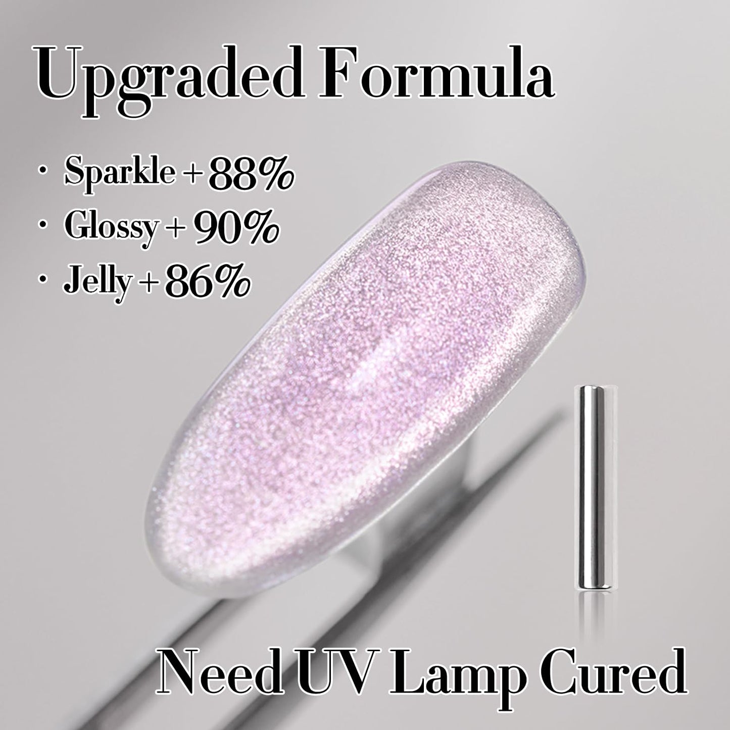 Cat Eye Gel Polish - 15ML Holographic Glitter Shimmer in Purple | Soak Off Magnetic Nail Art