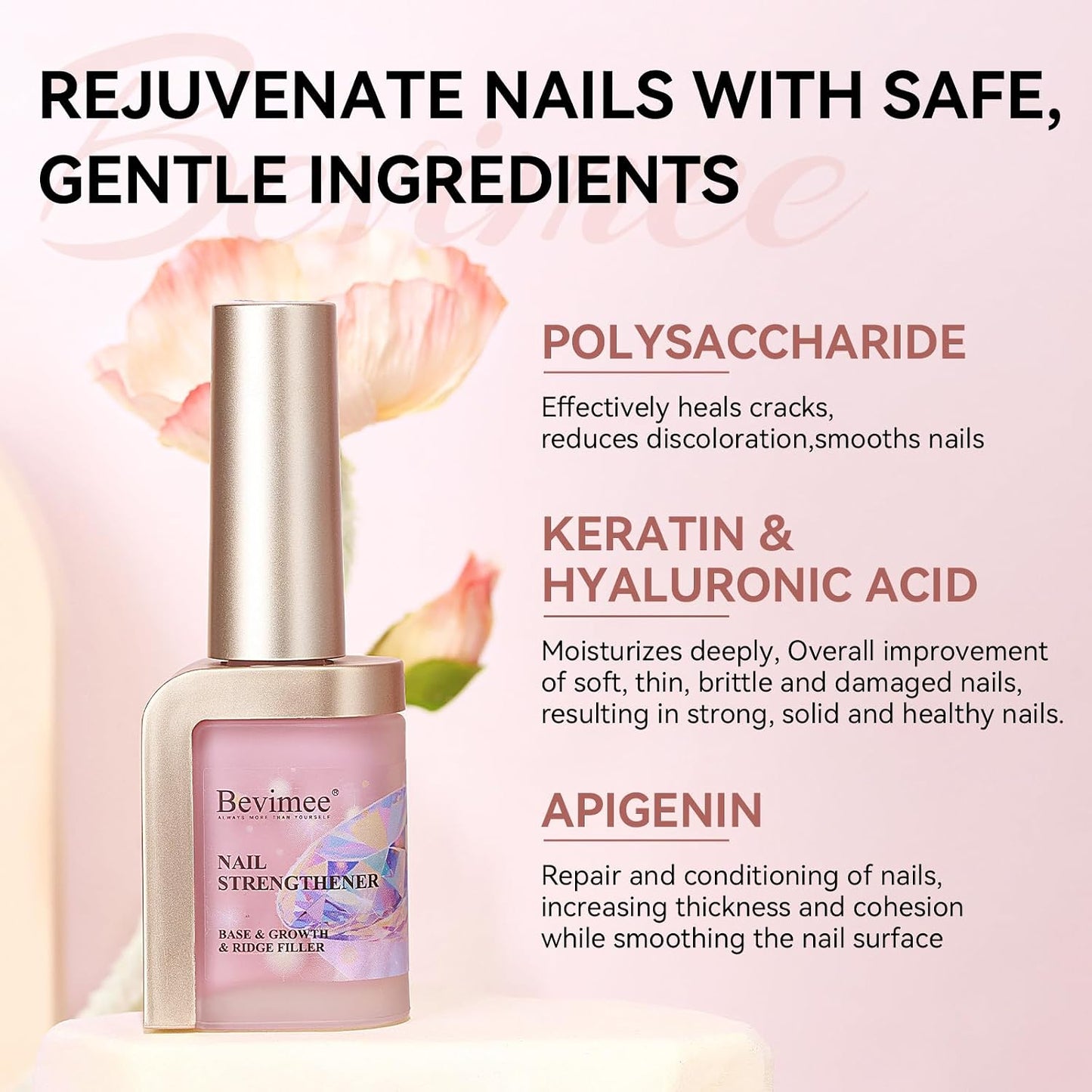 Nail Strengthener - Quick Dry Hardener for Weak & Damaged Nails | Extra Strong Growth Polish 12ML