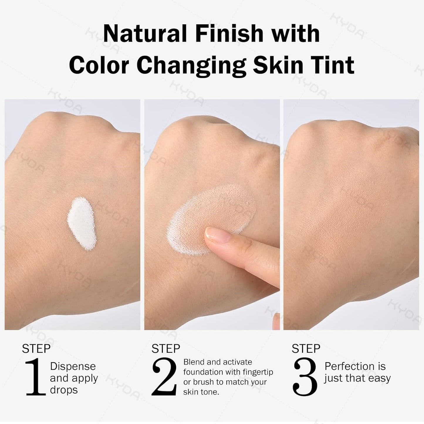 KYDA SPF 40 Color Changing Foundation - Mineral Serum Skin Tint for Mature Skin | Mirage Shade Adjusting Makeup
