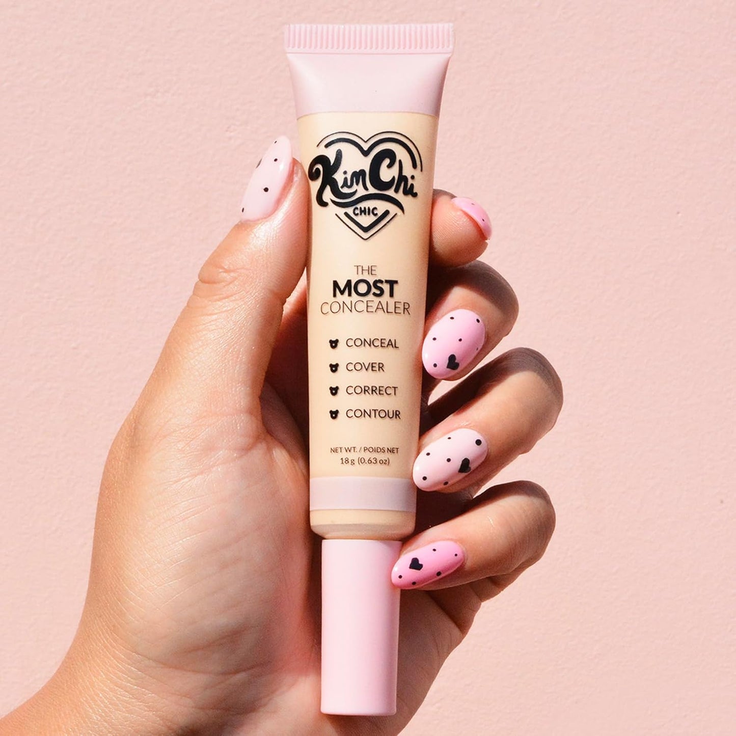 KimChiChic Concealer - Full Coverage Water Resistant Multi-Use Formula | Matte Satin Finish | 0.63 oz, 01-Ivory