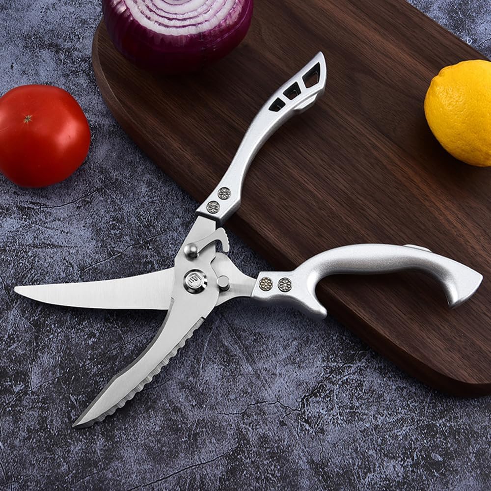 Stainless Steel Kitchen Scissors - Professional Cooking & Poultry Shears for Meat, Fish & Vegetables | 1-Pack