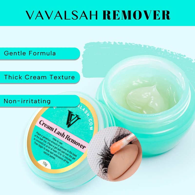 VAVALASH Eyelash Extension Remover - Low Irritation Cream for Sensitive Skin | Fast Dissolution, 15g