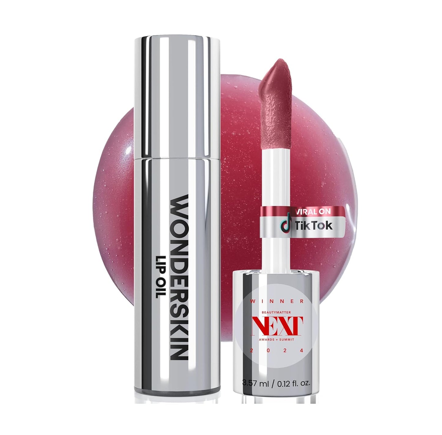 Wonderskin Tinted Lip Oil Rehab Serum - Hydrating, Non-Sticky Deep Red Tint for Dry Lips | 0.5 oz