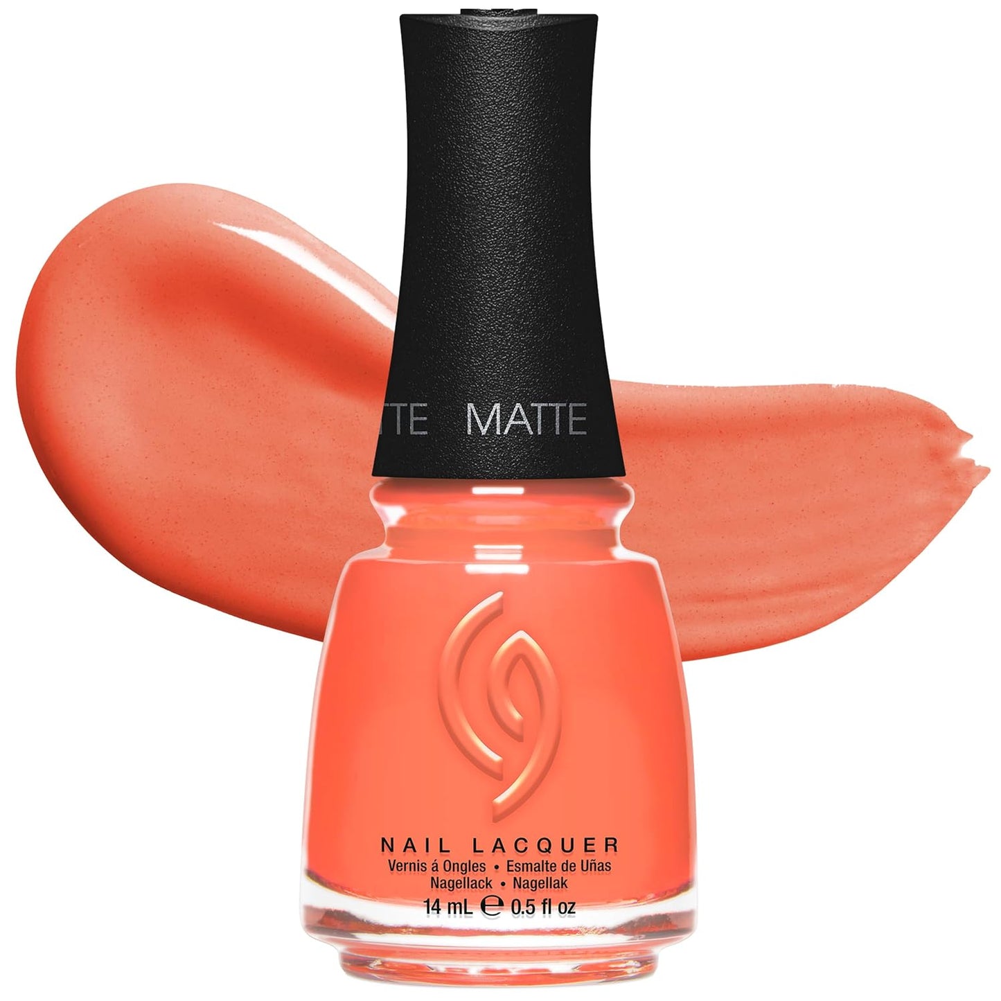 China Glaze Nail Lacquer - Moment in the Sunset Coral Pink Polish | Quick Dry, Chip Resistant, Shimmer Finish, 0.5 fl oz