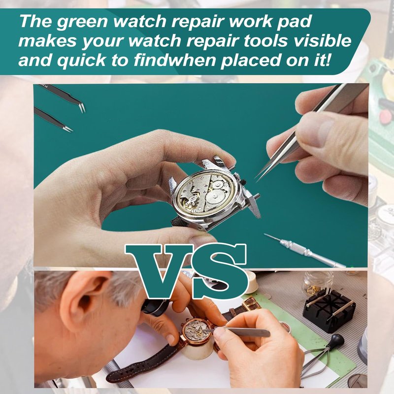 Watch Repair Mat, Heat Resistant Watchmaker Soldering Station Mat Non Slip Watch Repair Work Pad Silicone Work Pad Repair Mat Station Mat for Watchmakers Watch Repairing Workers (34 x 24cm)