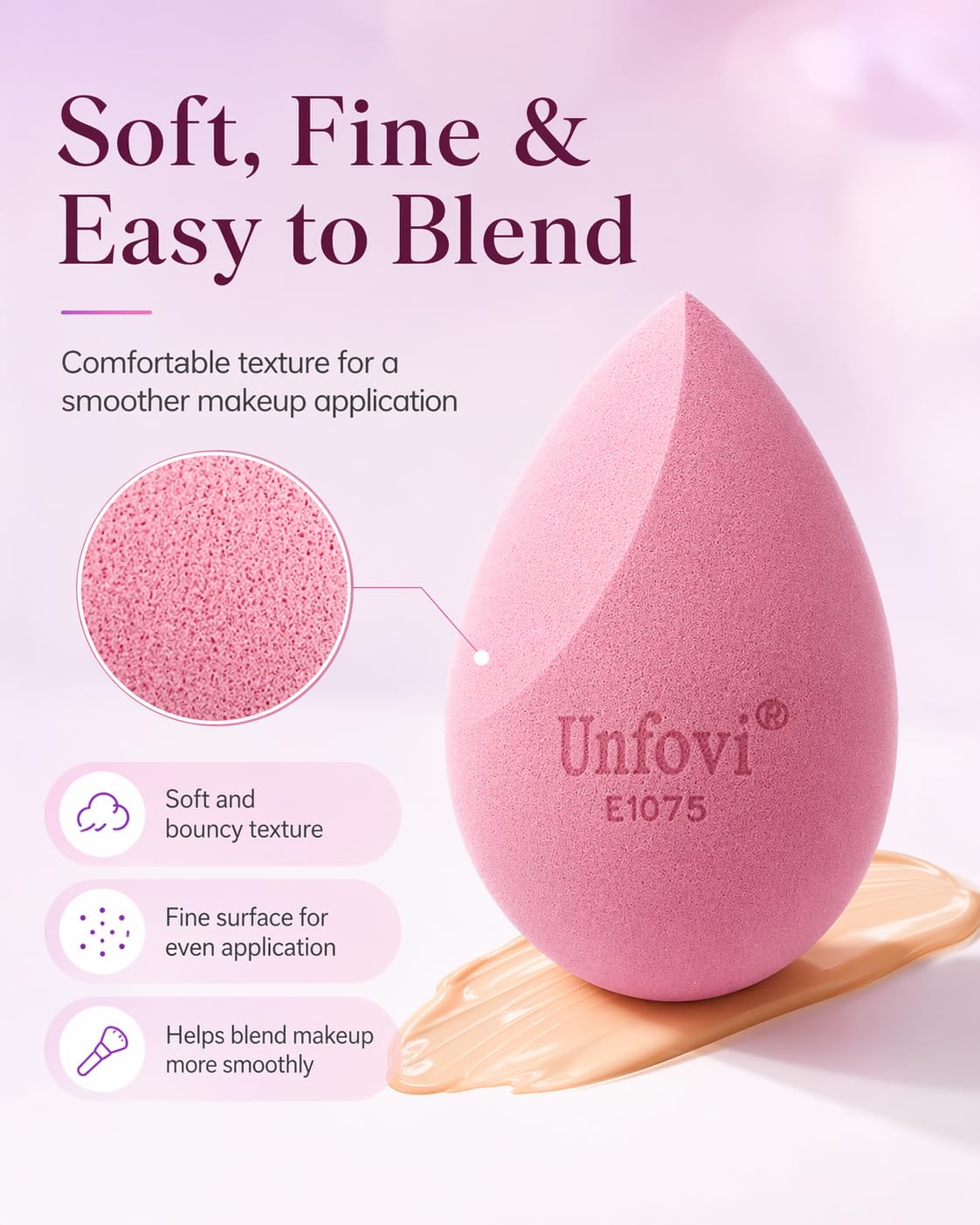 Makeup Sponges Set - 7-Pack Latex-Free Reusable Blenders for Foundation & Concealer | Soft Multi-Color Beauty Tools
