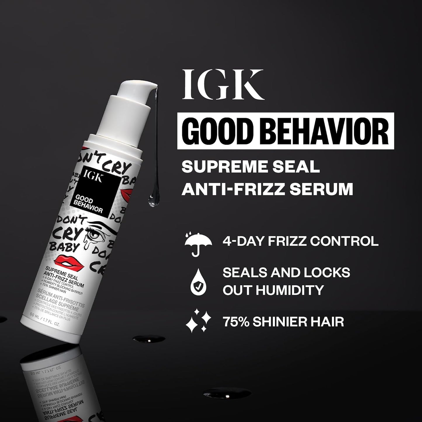 Good Behavior Anti-Frizz Smoothing Serum - Boost Shine & Humidity Control | 1.3 oz for Dry, Frizz-Prone Hair