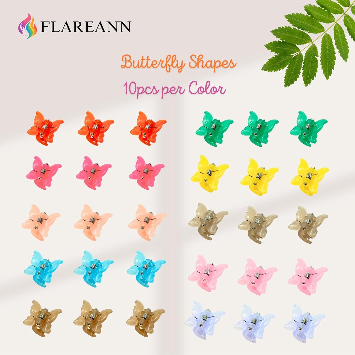 Mini Butterfly Hair Clips - 100 Pcs Toddler Hair Accessories | Colorful Claw Clips for Girls & Babies