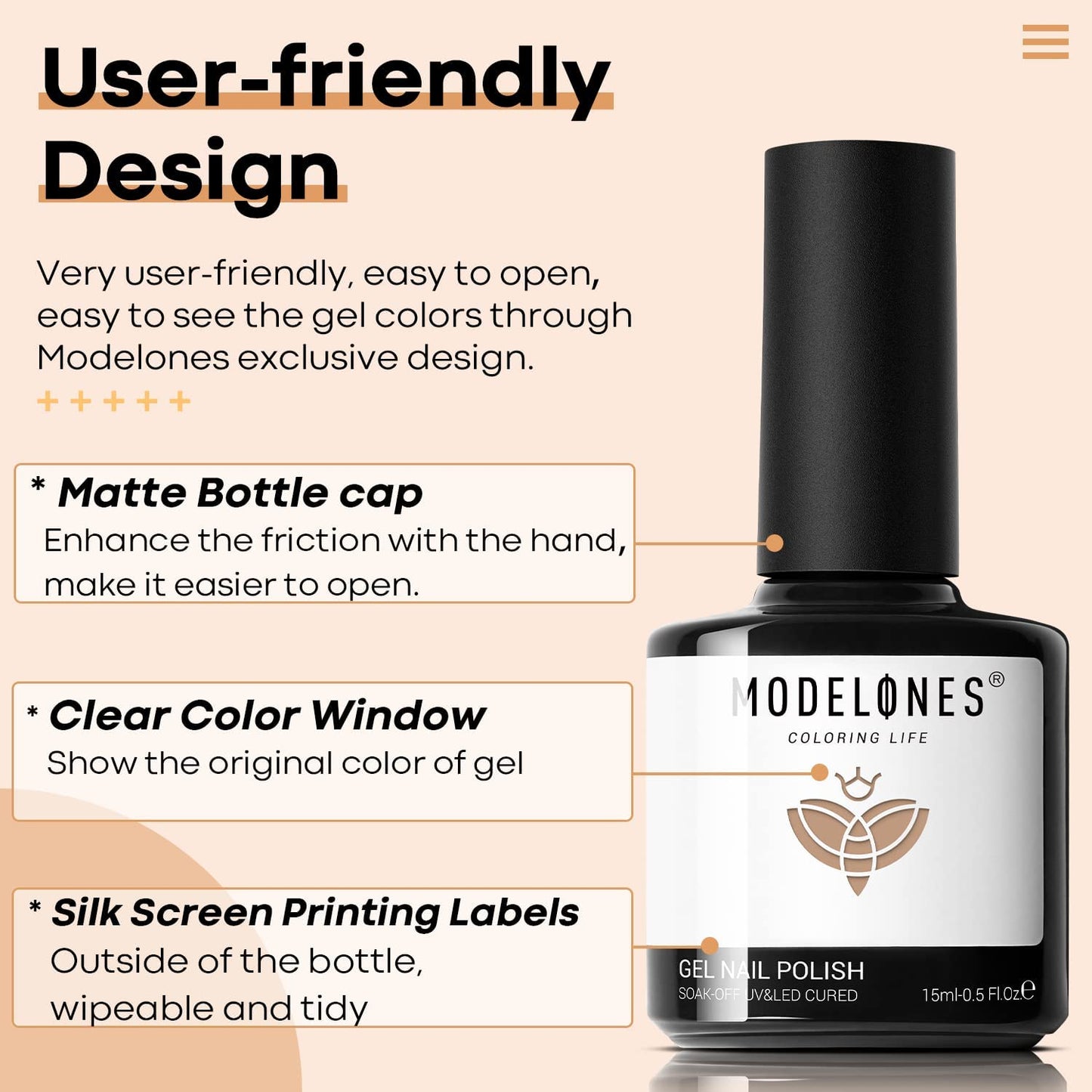 modelones Gel Nail Polish, 15ML Caramel Coffee Brown Gel Polish Soak Off LED Neutral Nude Brown Color Nail Gel Polish, Salon DIY Nail Art Manicure at Home Gift for Women Holiday, 0.5 fl oz.