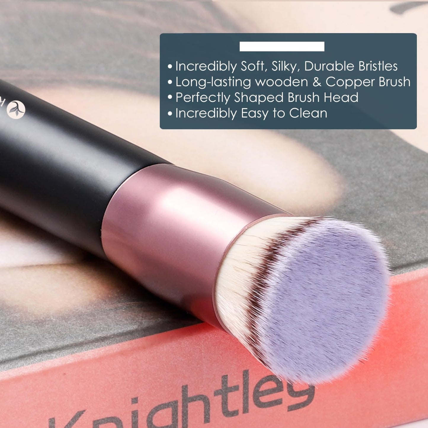 Flat Top Foundation Brush - Premium Kabuki Makeup Brush for Liquid & Cream | Black, A (Flat Top)