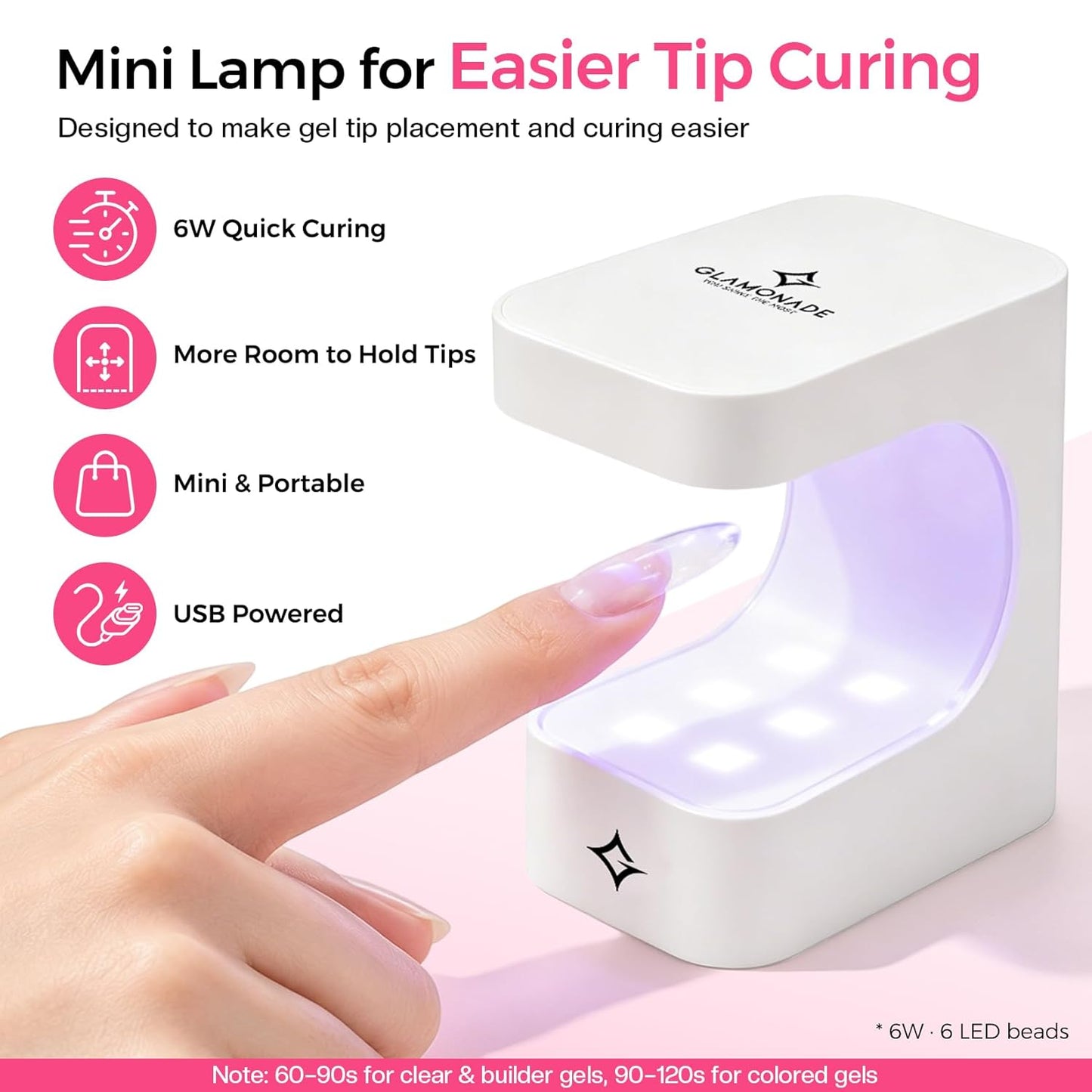 Nail Extension Starter Kit | Gel Tips Set for Beginners - Medium Almond 504 Pcs with Base Coat & UV Lamp