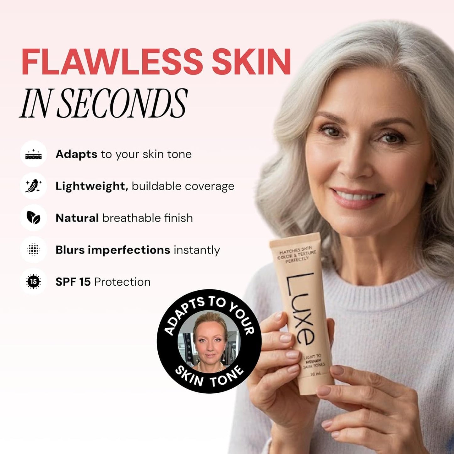 Color Changing Foundation for Women - Luxe Hydrating Formula | Flawless Finish